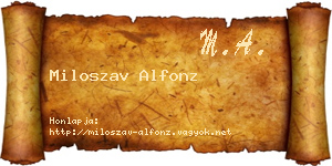 Miloszav Alfonz névjegykártya